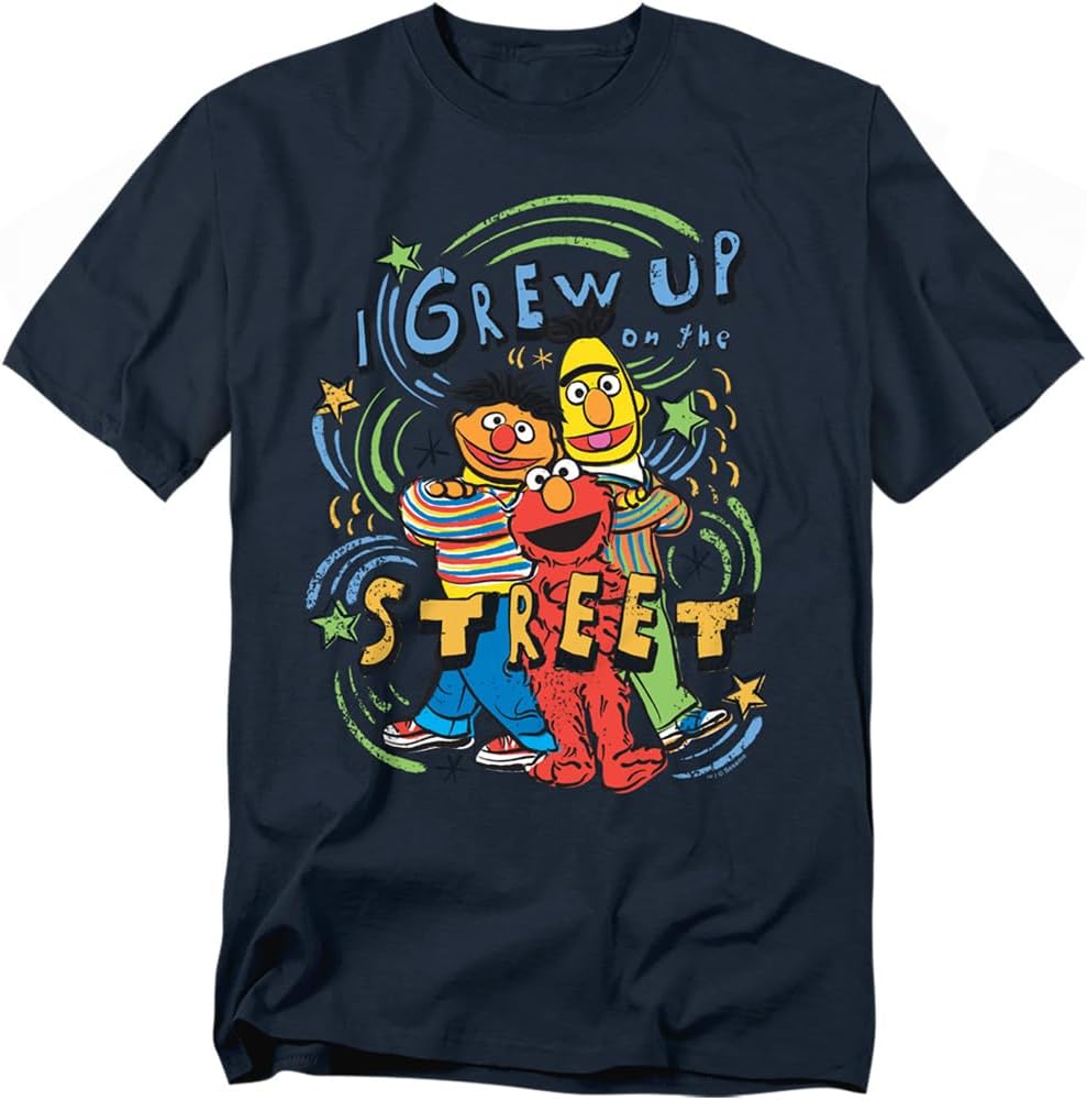 Popfunk Sesame Street I Grew Up on the Street Unisex Adult T Shirt S разноцветный