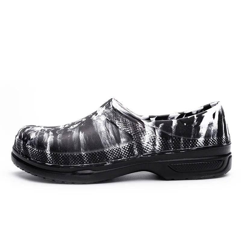 Fashion High Quality EVA Chef Shoes Non-slip Waterproof Oil-Proof Kitchen Cook Flat Working Shoes Hotel Restaurant Clogs Men Multicolor