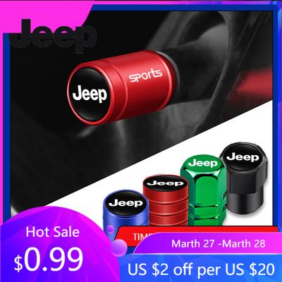 Pour Jeep Capuchons Métalliques de Valves de Pneus Voiture Capuchons d'Air de Valve de Roue de Pneu en Aluminium Pour Jeep Renegade Wagoneer Avenger Recon Wrangler