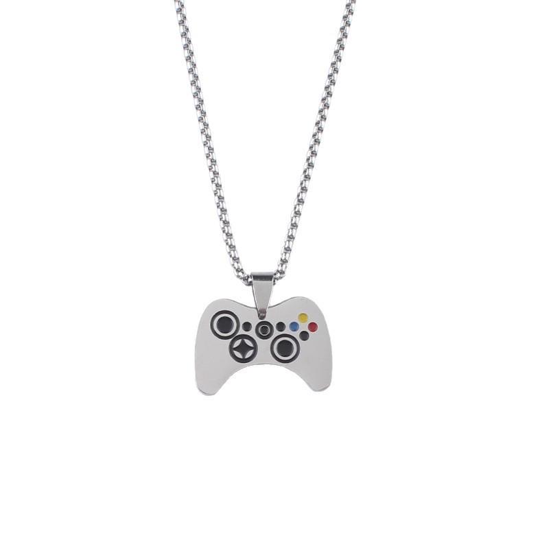 Unisex Cross-Border Game Console Controller Necklace Pendant - Stainless Steel Sweater Chain