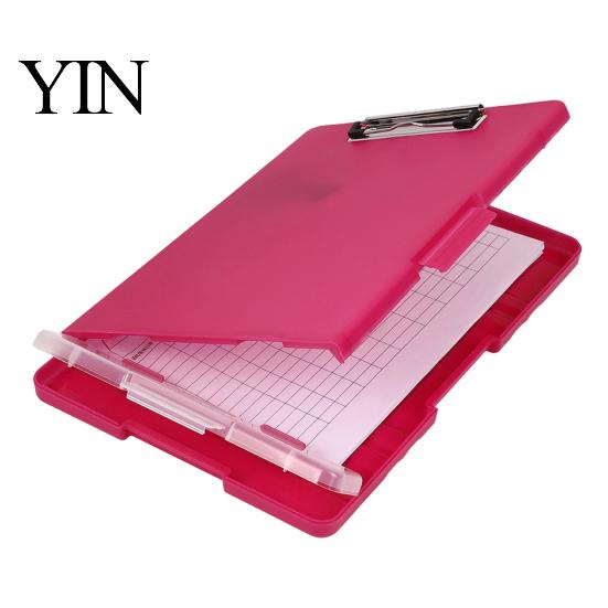Letter Size Paper Holder for Office Plastic Clipboard with Storage And Pen Holder, Slimcase Lightweight Briefcase File Organizer Folder, Durable
