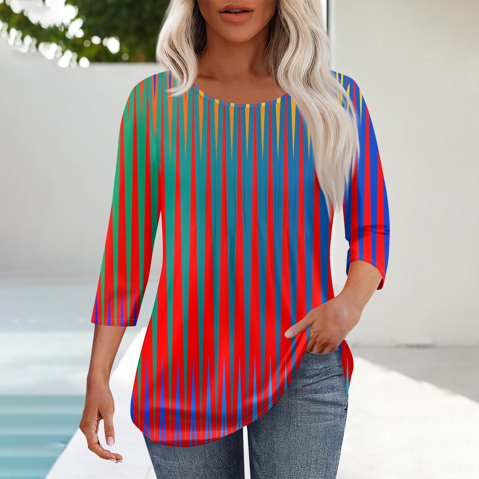 

Женская мода повседневный цветочный принт плиссированный круглый вырез повседневный рукав три четверти весна и лето топ L зелёный