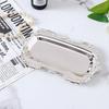 European Style Vintage Embossed Tray Embossed Design Sturdy Desserts Plate Save Space Gold/Silver Jewelry Storage Organizer