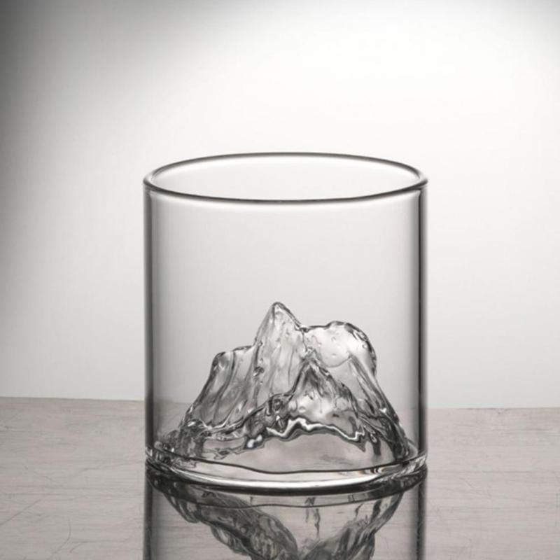 2pcs Set 170ml Transparent Fuji Mountain Whisky Glass Cup Whisky Beer Vodka Tea Spirits Glasses Creative Scenic Mug Drinkware
