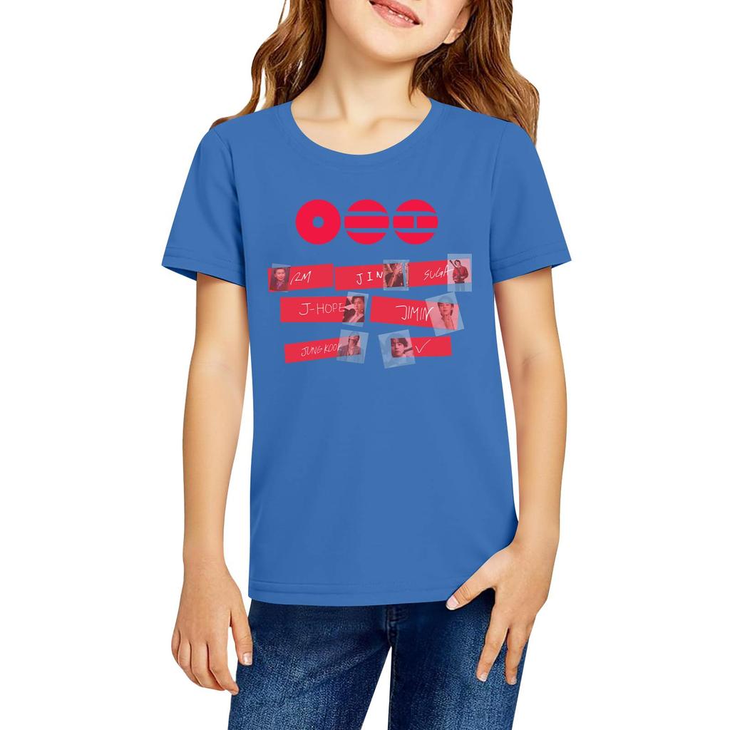 Modische Rundhals-Kurzarm-Arbeitskleidung bedruckte Oberteile für Kinder-Sommeroberteile