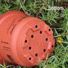 Imitation Ceramic Round Flower Pot, Brick Red Frosted Resin, Realistic Classical Landscape Style
