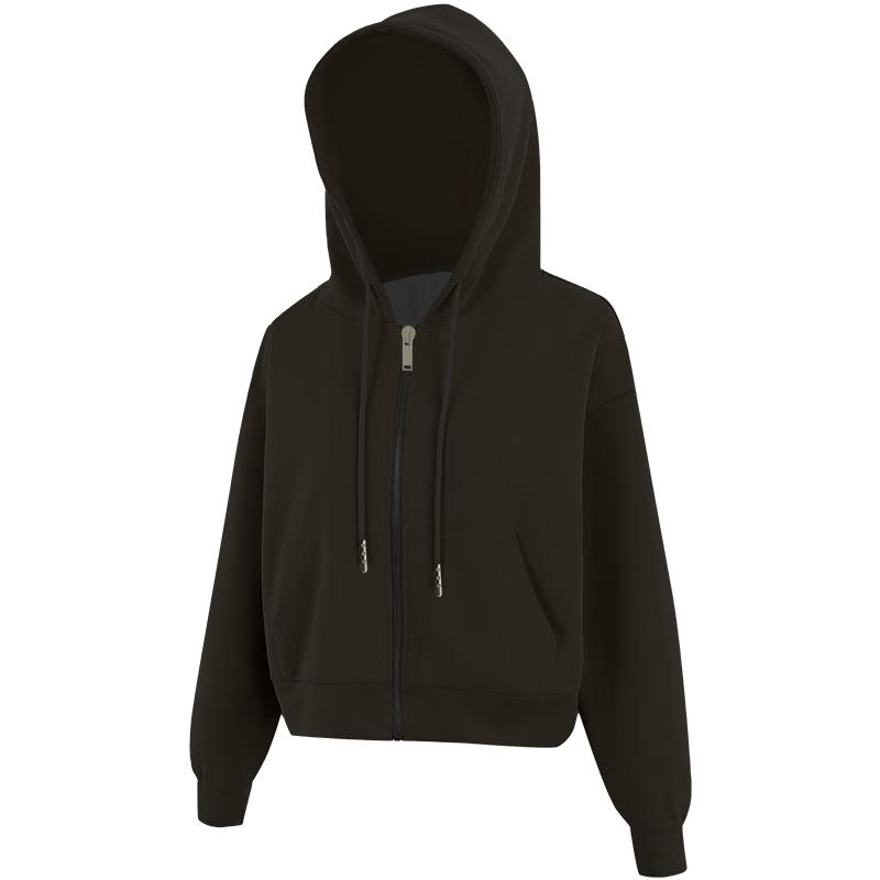 TANBOR Damen Kurzes Kapuzen-Sport-Sweatshirt