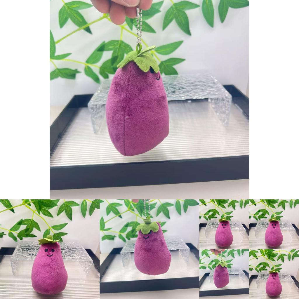 Creative Stress Relief Plush Hanging Keychain Quirky Eggplant Doll Decor