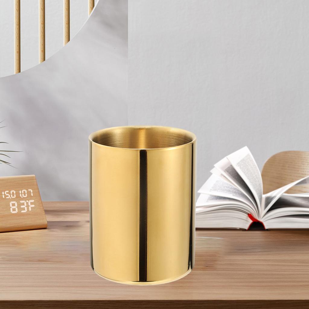 Pen Holder Makeup Brush Cup Cylinder Container Desk Organizer