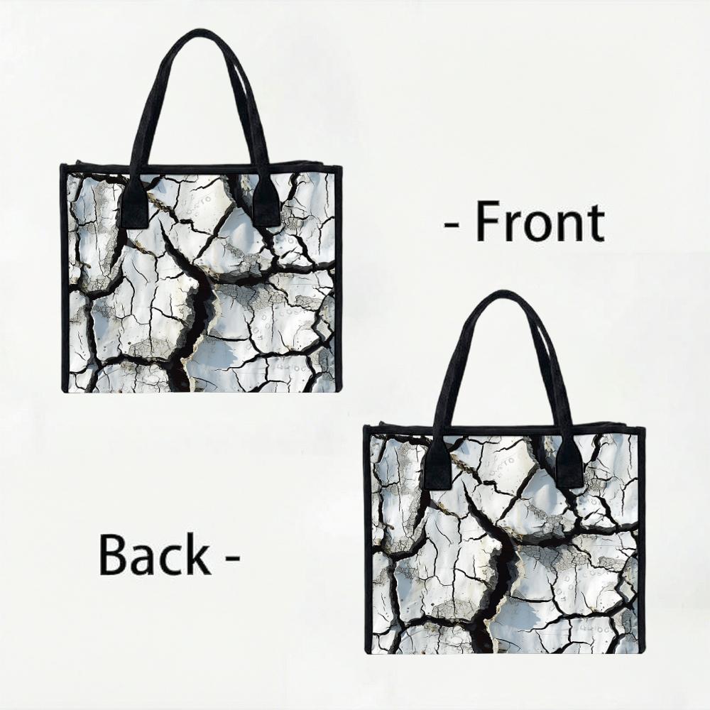 Trendy Cracked Pattern Large Capacity Tote Bag for Daily Commute Shopping