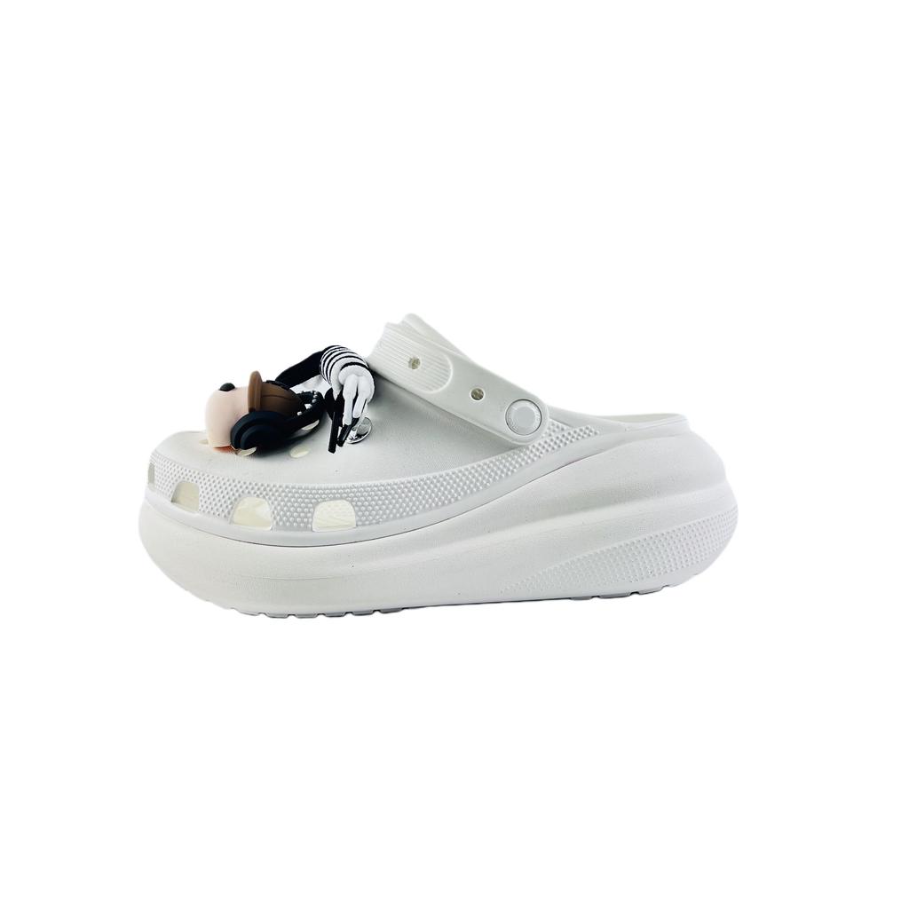 Crocs Crush Clog EVA Walkman Fashionable and Versatile Comfortable Casual Classic Hole Shoes Unisex White