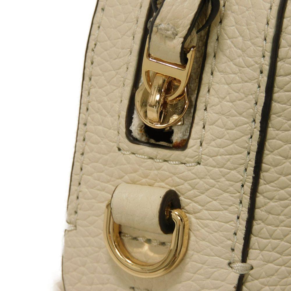 Used Thea Web Small Satchel 10833 84777 7922 Calfskin Tassel 3-Way Shoulder Bag with Double T Logo Ivory Women's from