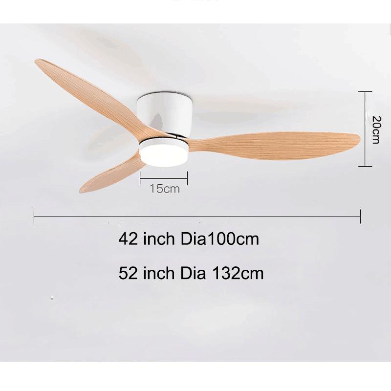 42 52 Inch Ceiling Fans With Lights Led 3 Color 6 Speeds DC Motor Fans Remote Control Low Floor Decorative Fans With Lighting