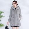 Mink Fur Hooded Mid-Length Winter Coat for Women