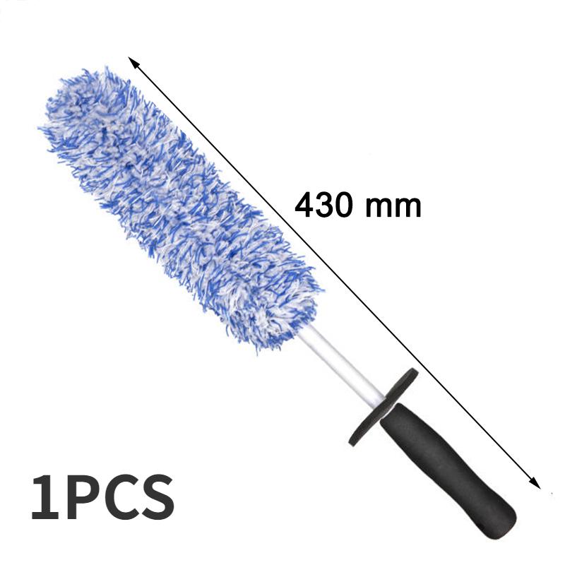 2PC Car Wheel Cleaning Brush Tool Microfiber Premium Non-Slip Soft Handle for Washing Wheel Rim Spoke Wheel Spokes Accessories