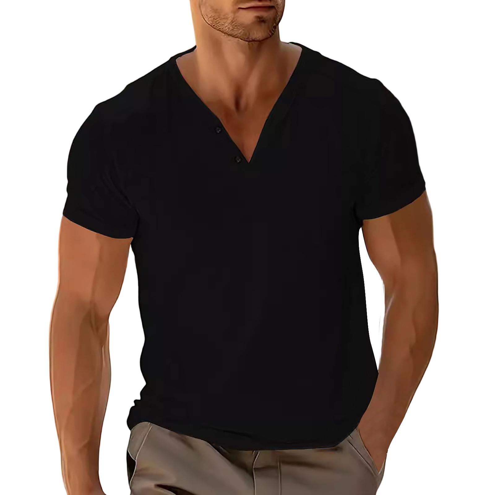

Men S Fashionable T-Shirt, Street Casual Short Sleeved Clothing M чорний