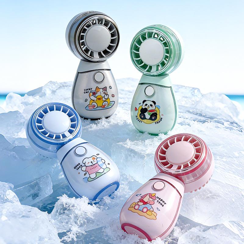 Mini Cartoon Handheld Fan: Lightweight, Portable, USB Rechargeable, 3-Speed for Summer