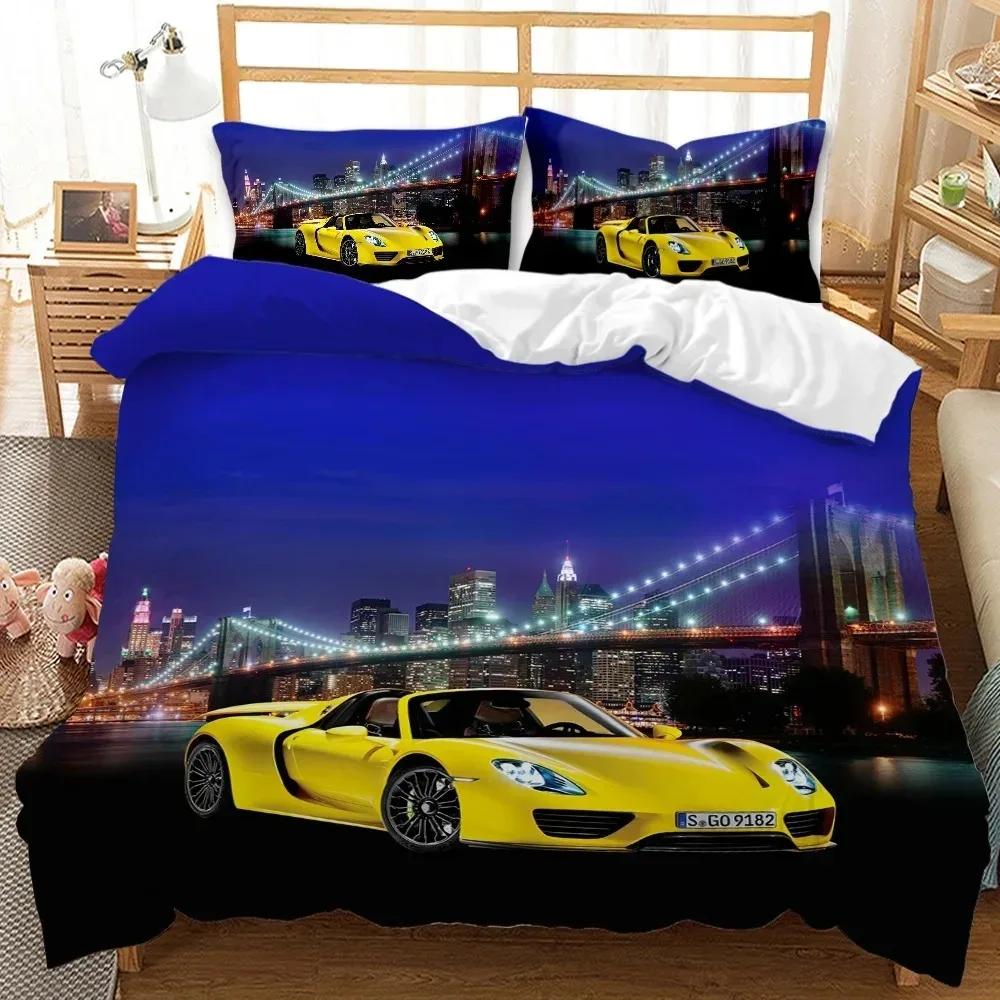 Race Car Extreme Sports Cool Car Sports Bedding Set Boys Girls Twin Queen Size Duvet Cover Pillowcase Bed Boys Adult