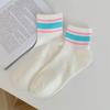 Calzini da donna sottili nuovi a colori misti casual a righe traspiranti in rete stile preppy semplici alla moda casual basic per ragazze calzini bianchi
