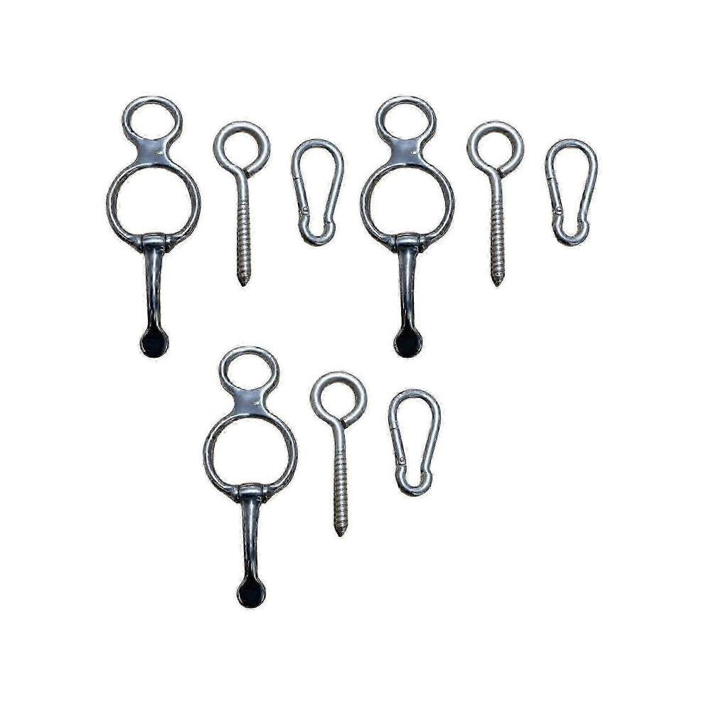 3sets Horse Tie Rings Horse Tack Supplies Snap Buckle Safety Horse Accessory-Good