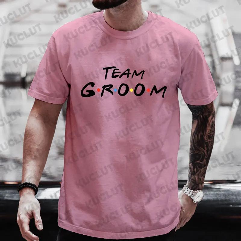 Team Groom Shirt Friends Stag Bachelor Party T-shirt Graphic Tee Husband Wedding Groomsman Clothes Male Y2k Tops Best Man Tshirt
