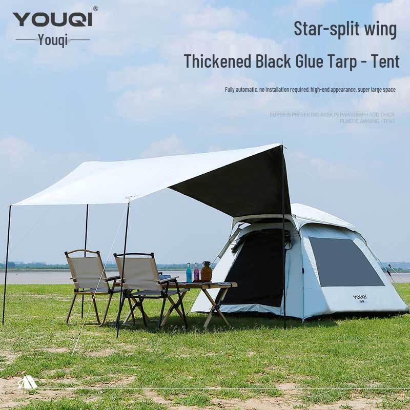 Youqi Outdoor Quick-Open Blackout Tent with Integrated Canopy 3-5 Person