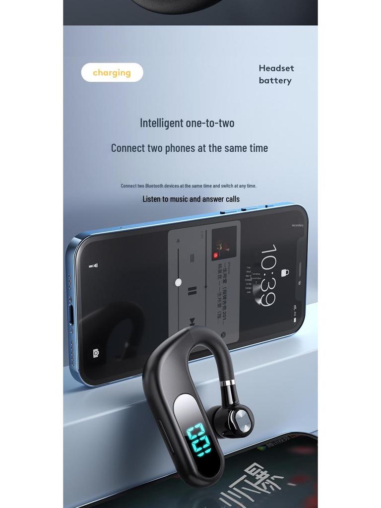 2025 Bluetooth Ear-hook Earphones: Large Battery, Super Long Life, Digital Display, for Huawei, Apple, Android