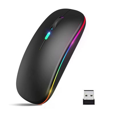 Wireless Bluetooth 5.2 Mouse, Silent, Ultra-thin, Compact, High Sensitivity, USB Rechargeable, 2.4GHz, 3-Stage DPI Switching, Power Saving, 7-Color