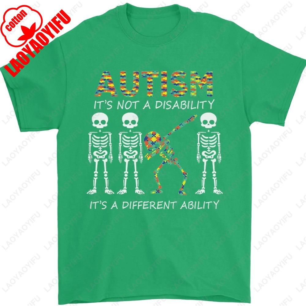 Autism A Different Ability Autistic ASD Mens TShirt Summer Fashion Casual Classic Simple Hipster Style Regular Cotton Tee