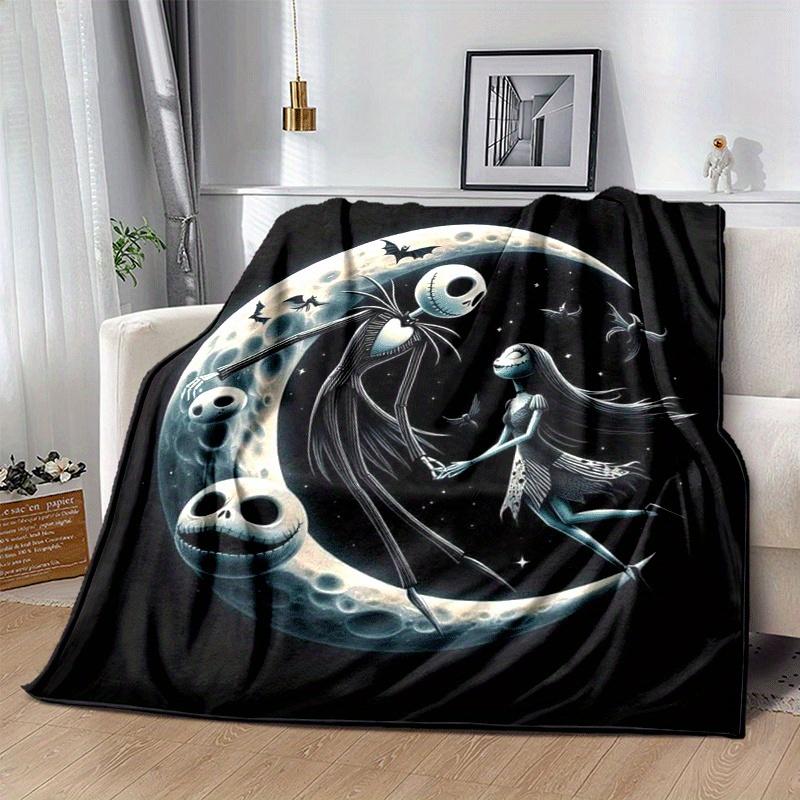 1pc The Nightmare Before Christmas Printing Blanket - Soft, All-Season Throw for Living Room, Bedroom,Personalized Gift with Adorable Cartoon Design