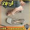 French Niche Design Sense Transparent Word with Sandals Women's 2025 Summer New Temperament Versatile Crystal Cool Slippers
