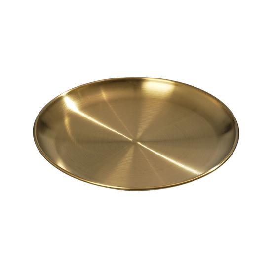 Runde Servierschale aus Edelstahl Snack-Servierplatte für Obst BBQ Robuste Schale für Küche Restaurant Camping
