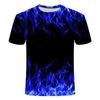 Purple Flame Smoke Border 3D All Over Print Short Sleeve T-Shirt Casual Top