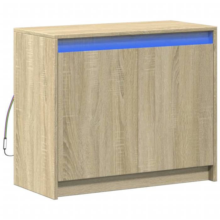 VidaXL Buffet with LED Sonoma Oak 72x34x61 Cm Engineered Wood, Storage Cabinet, Kitchen Storage Cabinet, Furniture 852175