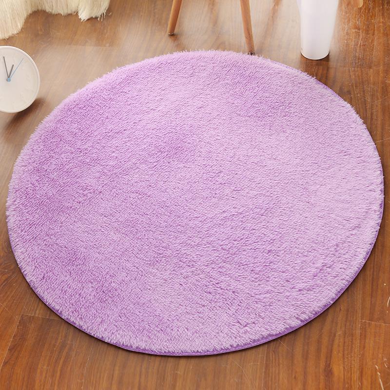 Silk Wool Round Rug Carpet Living Room Bedroom Bedside Floor Mat Tender Comfortable Simple Daily Warmth Various Colors Aesthetic