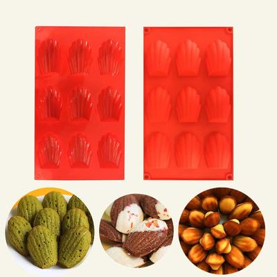 1Pcs/Set Silicone Madeline Cookies Pan 9 Cavities Madeline Mold Nonstick Baking Pan for Make Madeleine Cookies Baking Tool
