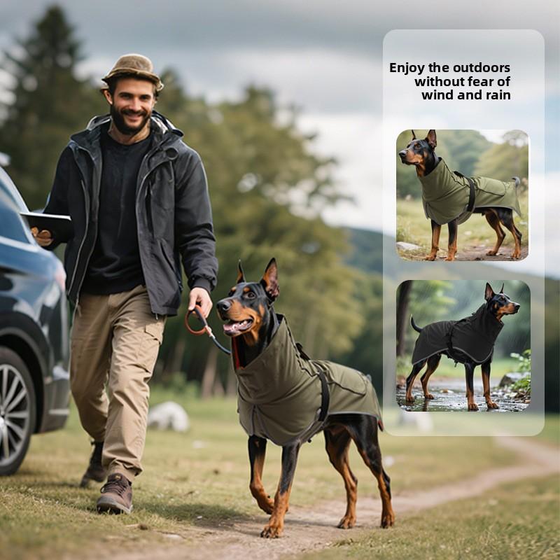 Dog clothes Pet jacket Waterproof and rainproof Outdoor weather and rain dual-purpose clothing Large dog pet trench coat