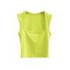 Women's Square Neck Sleeveless Crop Tank Top Slim Fit Solid Basic Camisole Shirt
