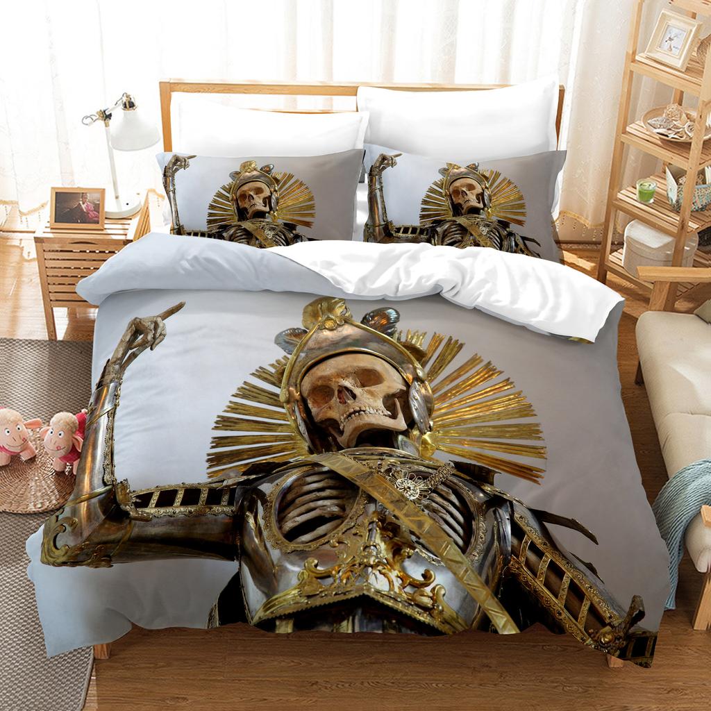 3D Digital Printing Quilt Set Three-Piece Skeleton