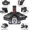 Super Bright 3 Led Headlamp Use 18650 Battery Rechargeable Head Flashlight 4-Mode Outdoor Camping Fishing Hunting Headlight