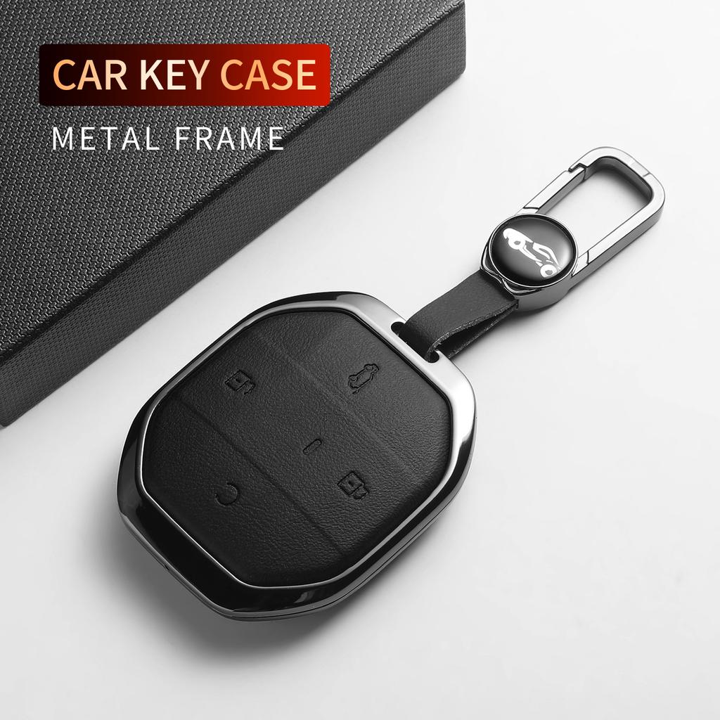 Zinc Alloy Leather Car Smart Key Case Cover For Jetour Freedom T1 Freer T2 Traveller T1 Auto Key Protective Shell Accessories