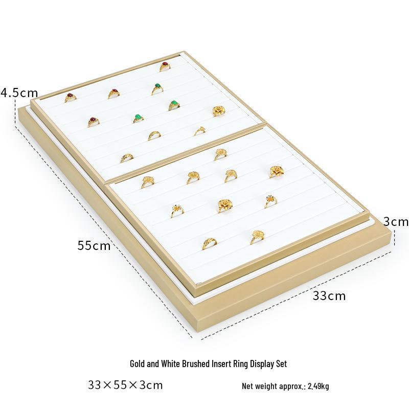 Ya Yu Jin Bai Jewelry Display Tray for Bracelets, Ear Studs, Necklaces - Silver & Gold