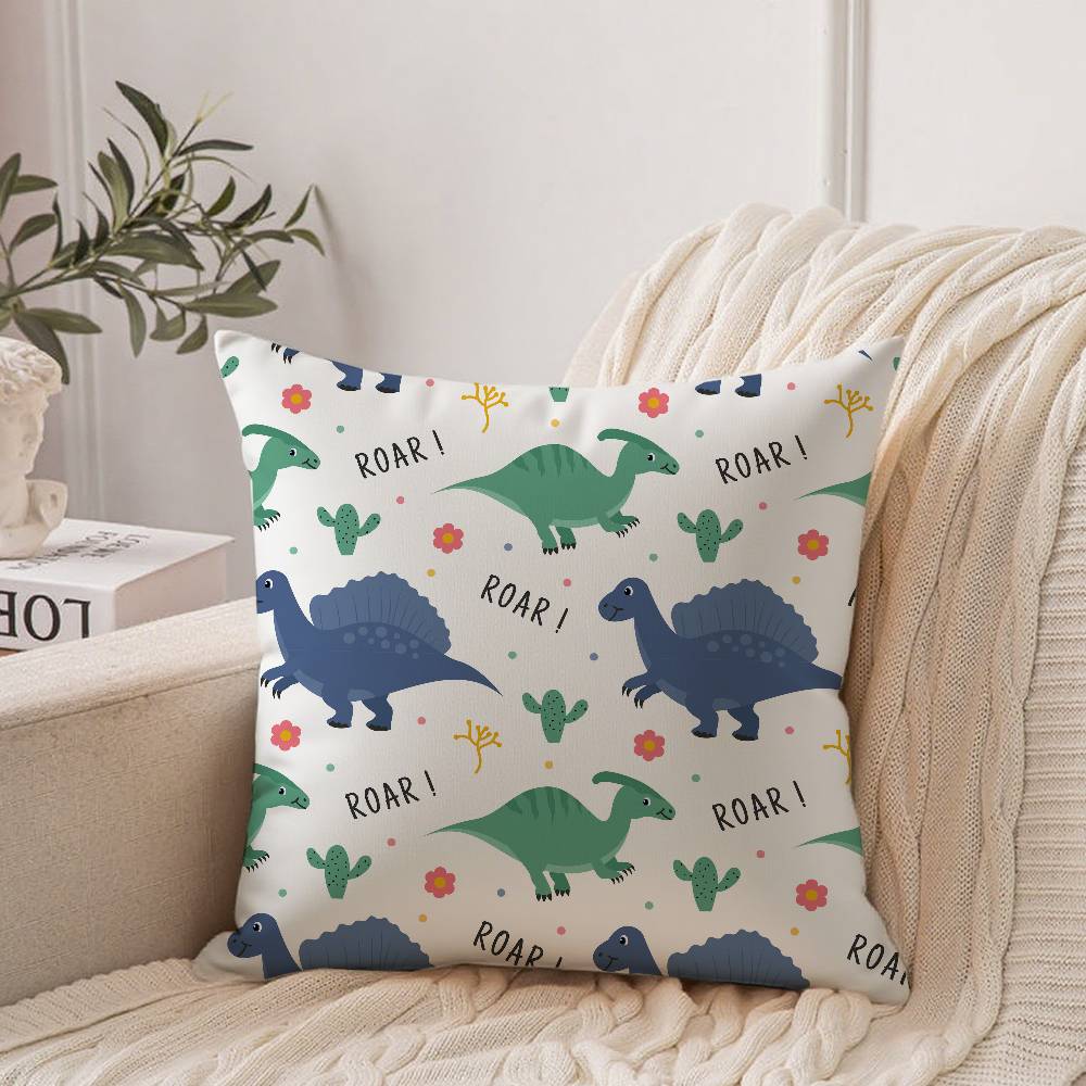 Cute Dinosaur Pattern Pillow Case Home Decor Throw For Sofa Bed Car Room Decor Gift Idea