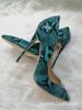 Stil stilvoll einfach High Heel leichte Öffnung grünes Schlangenmuster spitze Zehenspitze sexy dünne High Heels Einzelne Schuhe