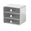 Desktop Storage Box 3 Layers Large Capacity Plastic Makeup Brush Drawer Organizer for Dormitory Dressing Table