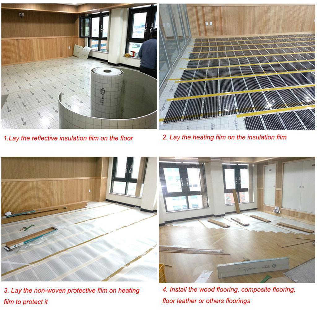 AC 200~240V 220W/m Infrared Heating Film Width Underfloor Heating Film 50/60Hz Electric Warm Floor System Heating Foil Mat  50CM