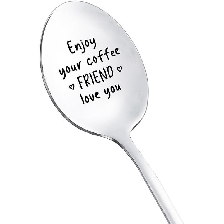 Coffee Gifts for Best Friends Spoon Gift for Women Girls Friendship Gifts for Best Friend Enjoy Your Coffee Friend Love You Spoon for BFF Bestie Tea