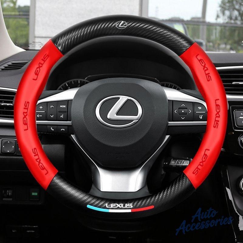 Housse de volant de voiture universelle en fibre de carbone et cuir 38 cm Antidérapante Pour Lexus ES300 RX330 RX300 GS300 IS250 IS200 NX RX LX GX