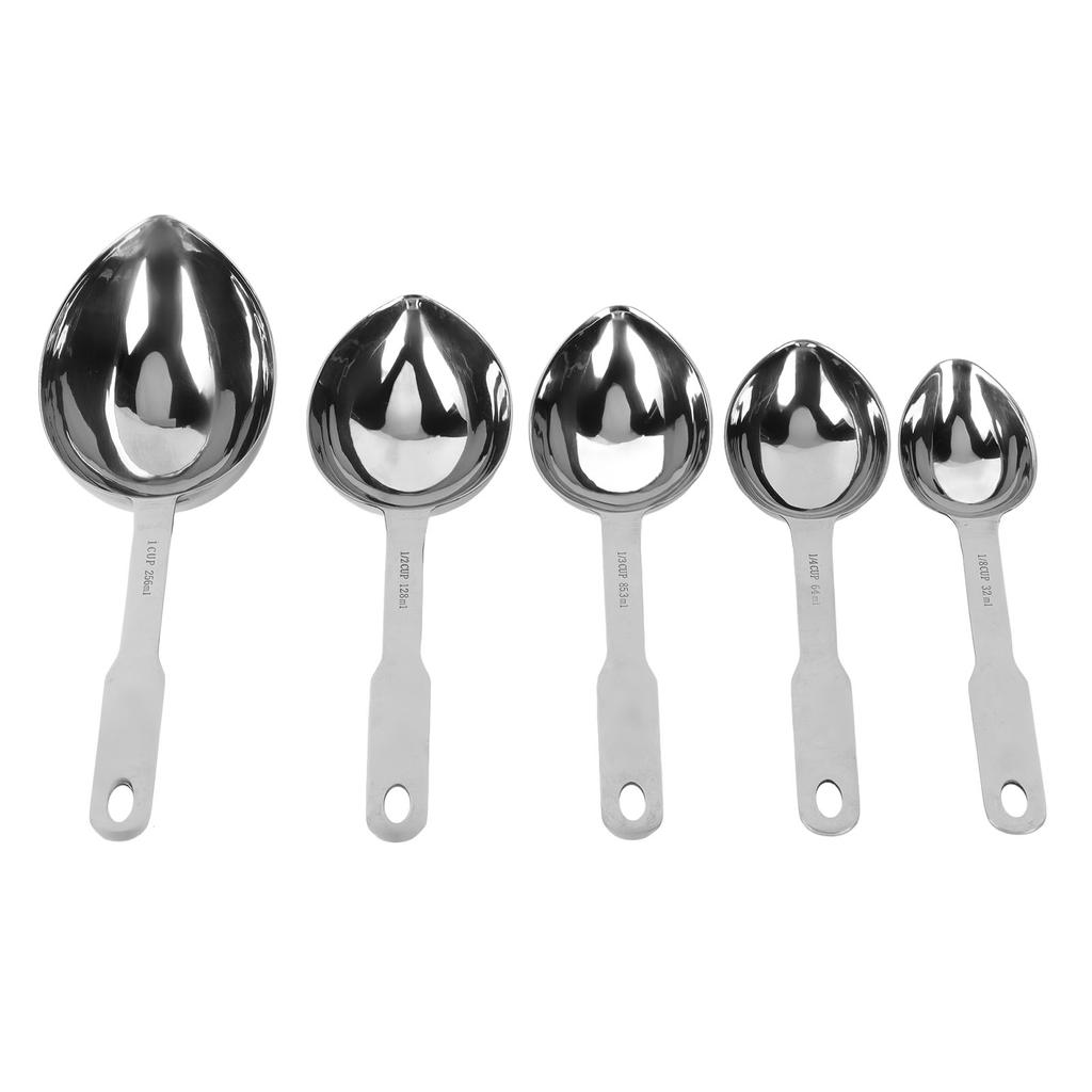 5Pcs Stainless Steel Long Handle Spoon Ergonomic Bright Surface Ladle Soup Spoon for Kitchen
