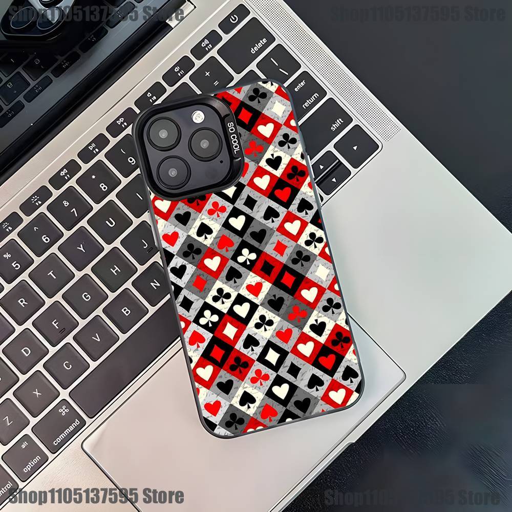 Ace of Spades Poker Phone Case For iPhone 17,16,15,14,13,12,11,Pro,XS,Max,Plus,Mini,SE4,E Black Matte Shockproof Cover